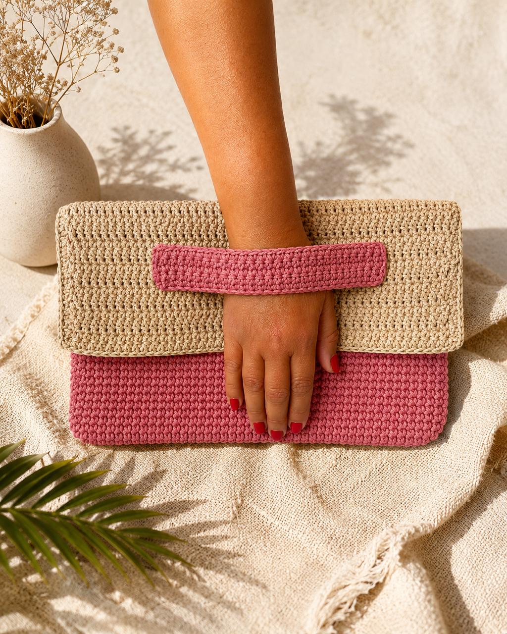 Handcrafted Two-Tone Crochet Clutch