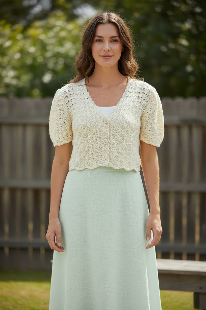 Handcrafted Ivory Crochet Crop Top