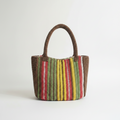 Handmade Raffia Striped Tote Bag