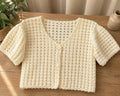 Handcrafted Ivory Crochet Crop Top