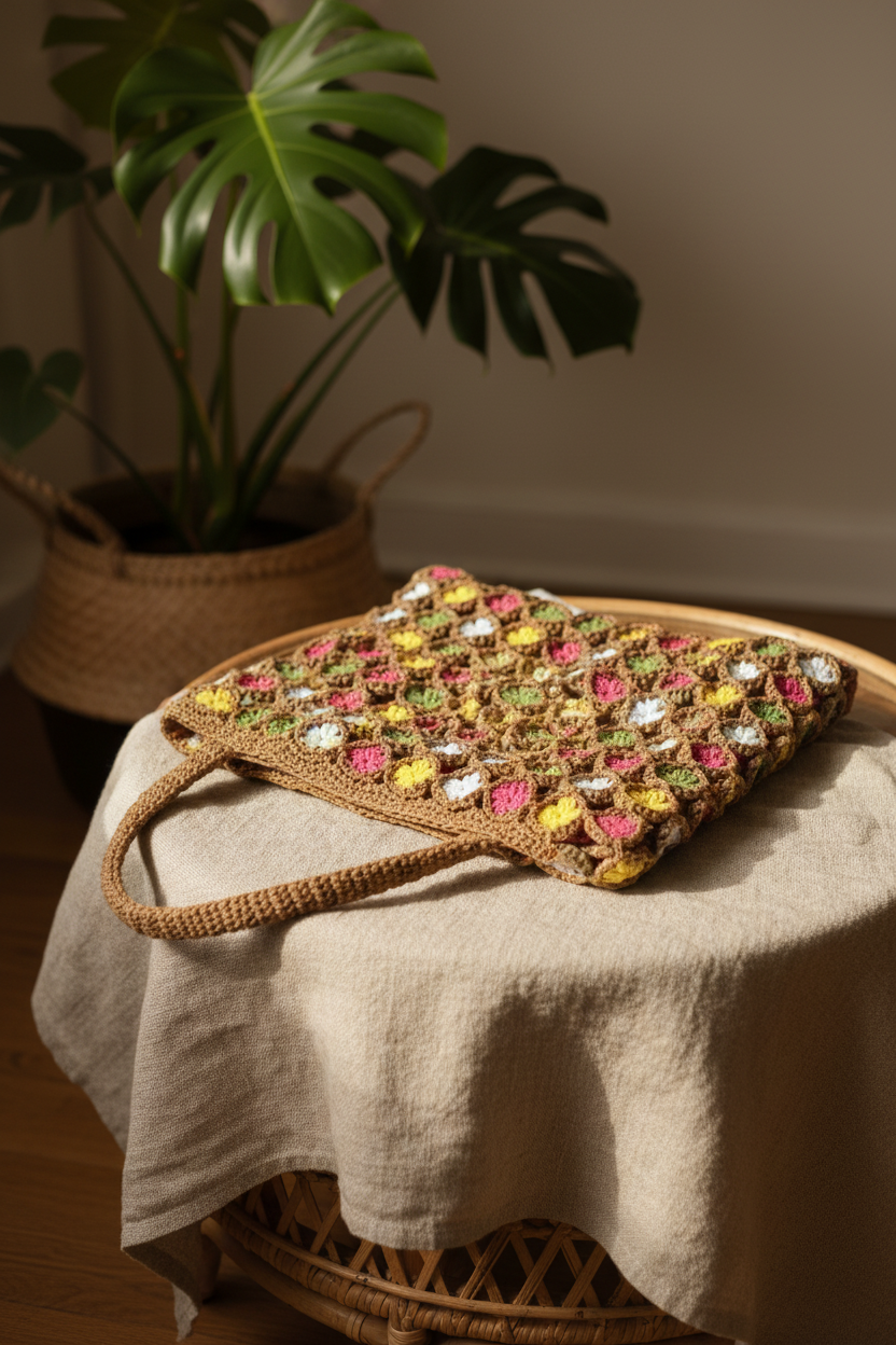 Colorful Crochet Granny Square Bag – Boho Lifestyle