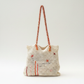 Ivory Open-Weave Crochet Tote – Off-White Background