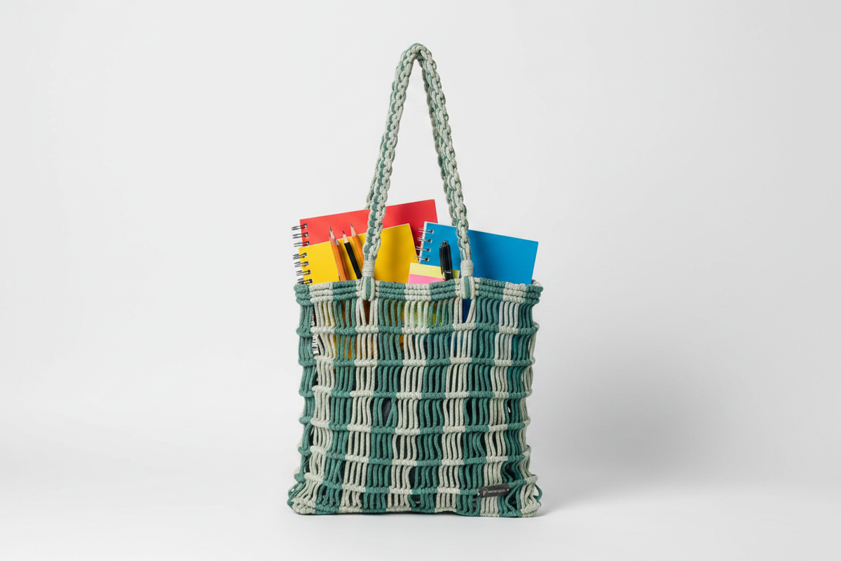 Macramé Tote Bag – Back to School
