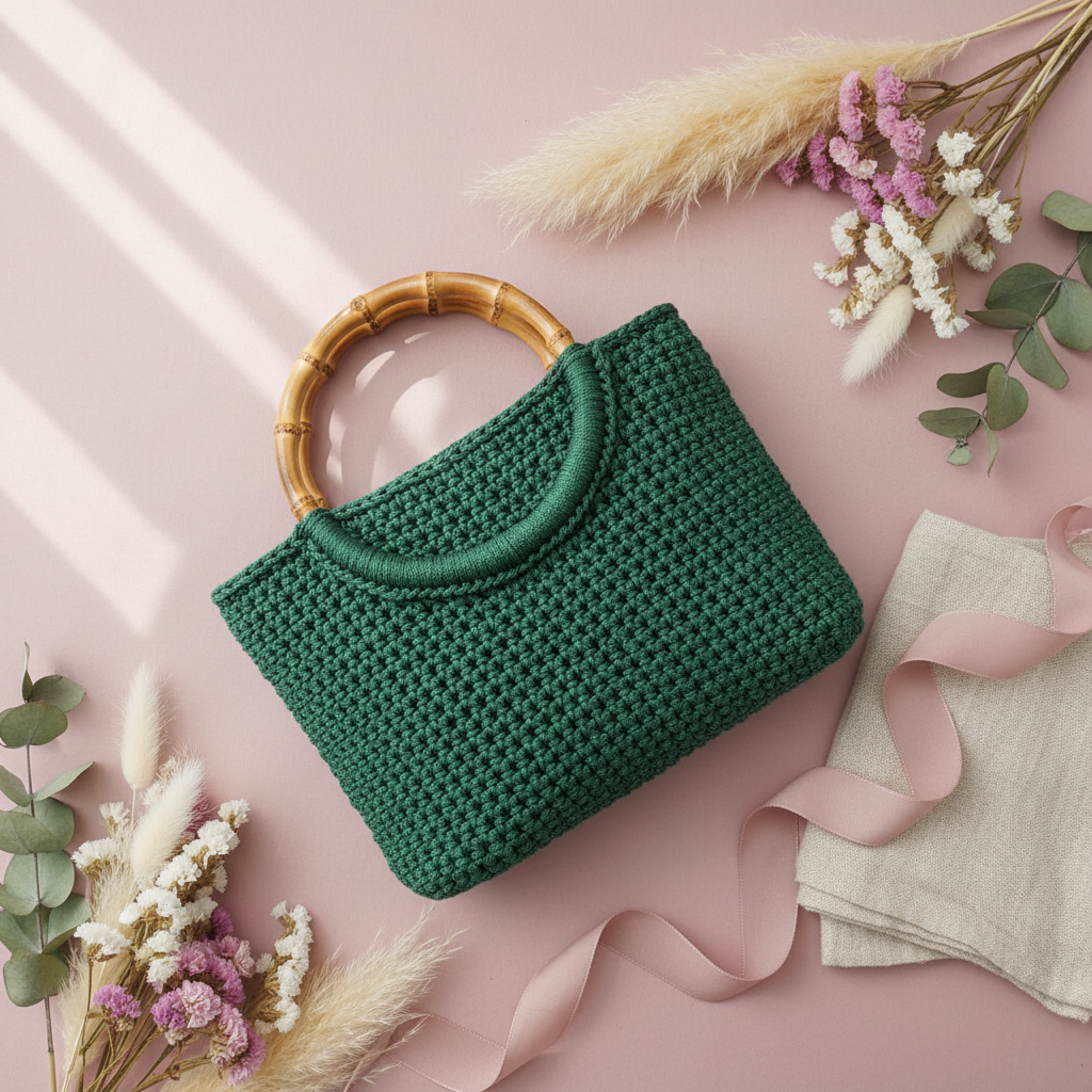 Pinkknot Styled Green Bag