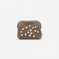 Taupe Pearl Crochet Clutch